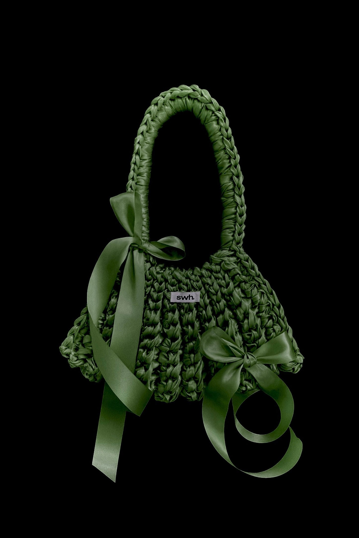 Dark green satin bag