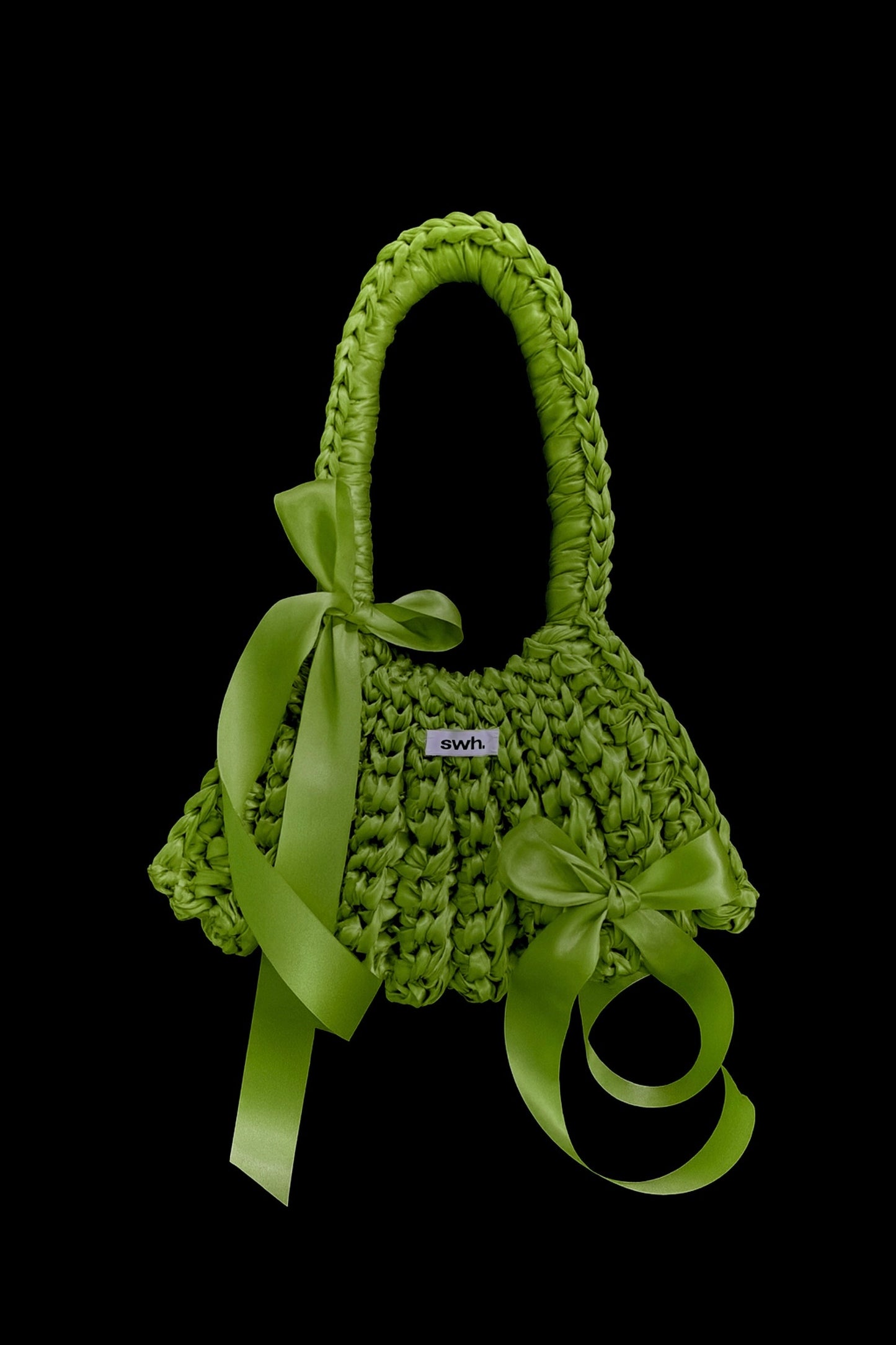 Green satin bag