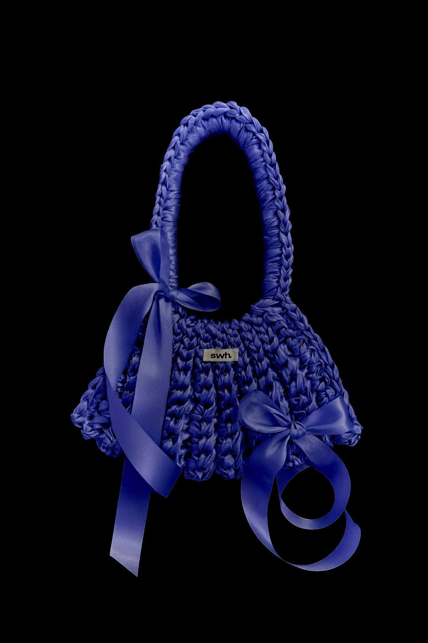 Dark blue satin bag
