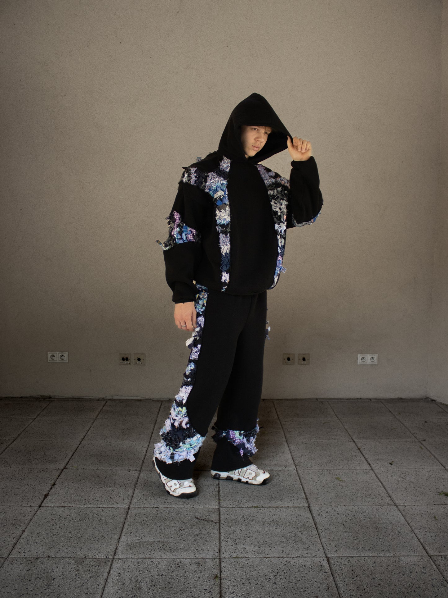 Recycled crocheted sweatpants