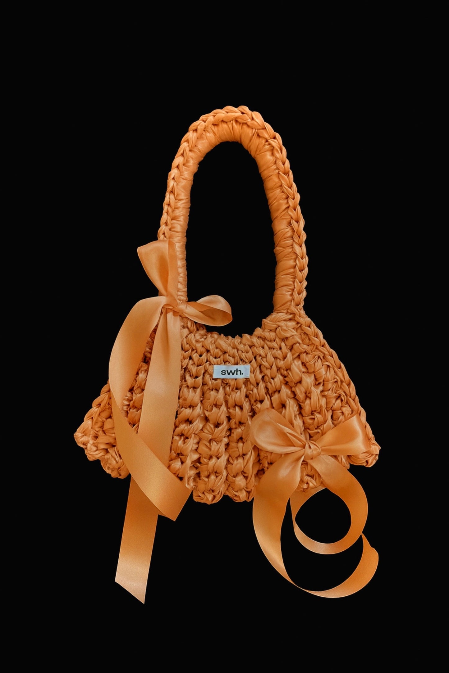 Orange satin bag