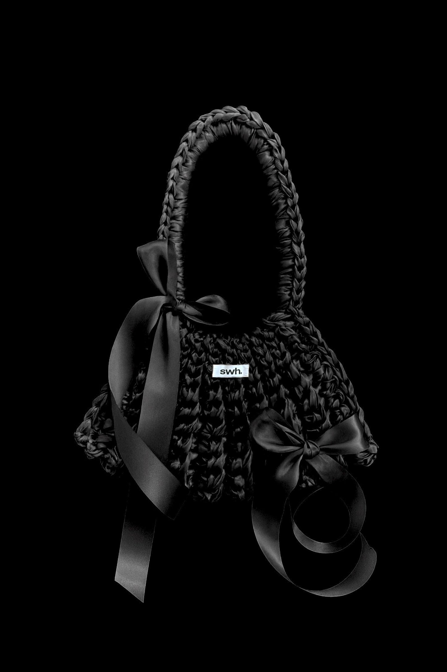 Black satin bag