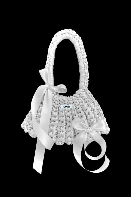 White satin bag
