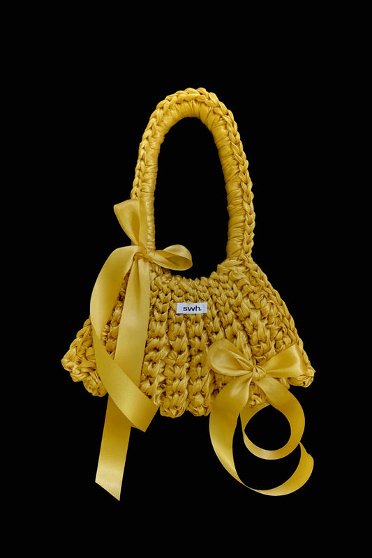 Yellow satin bag