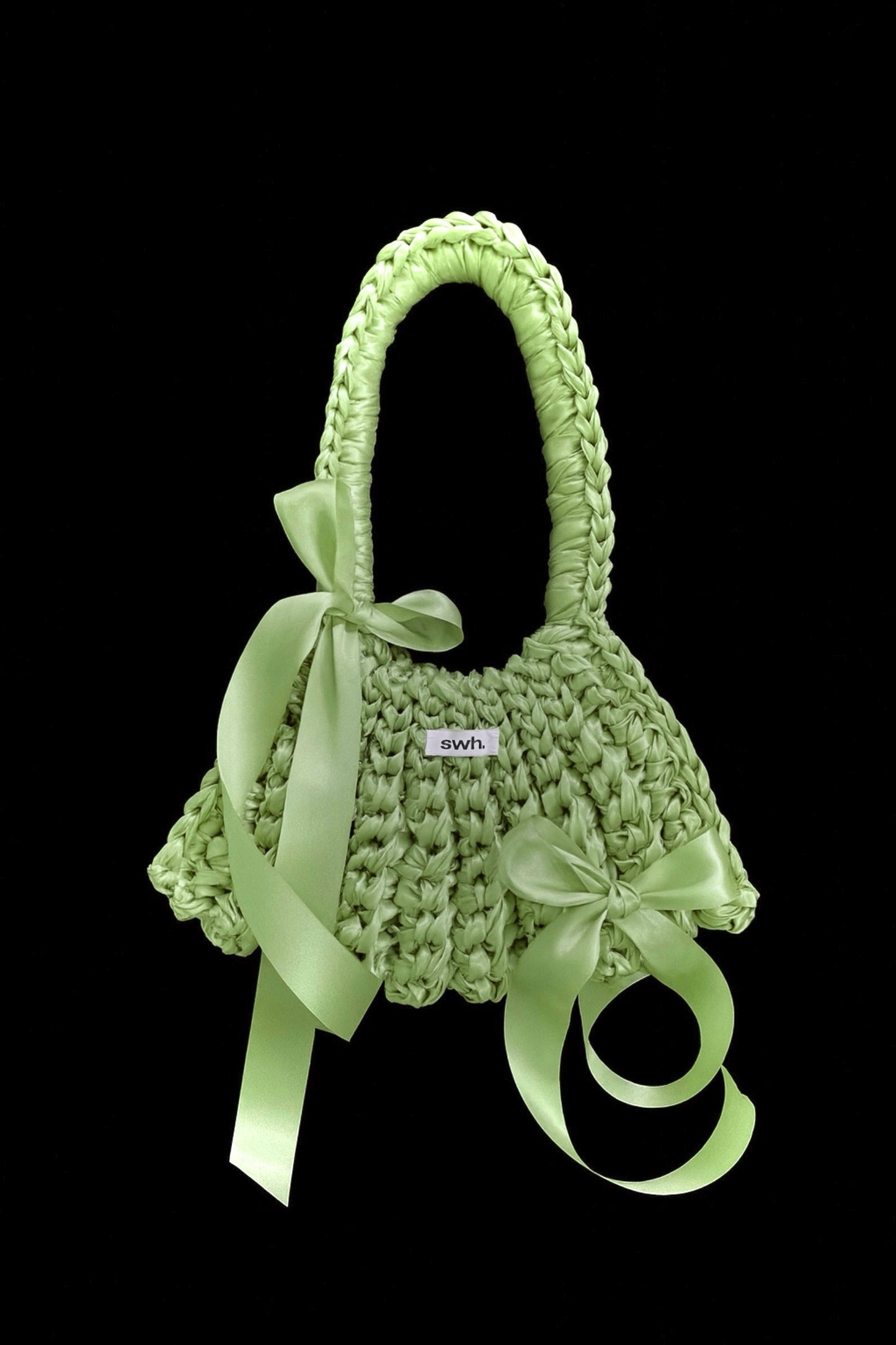 Light green satin bag