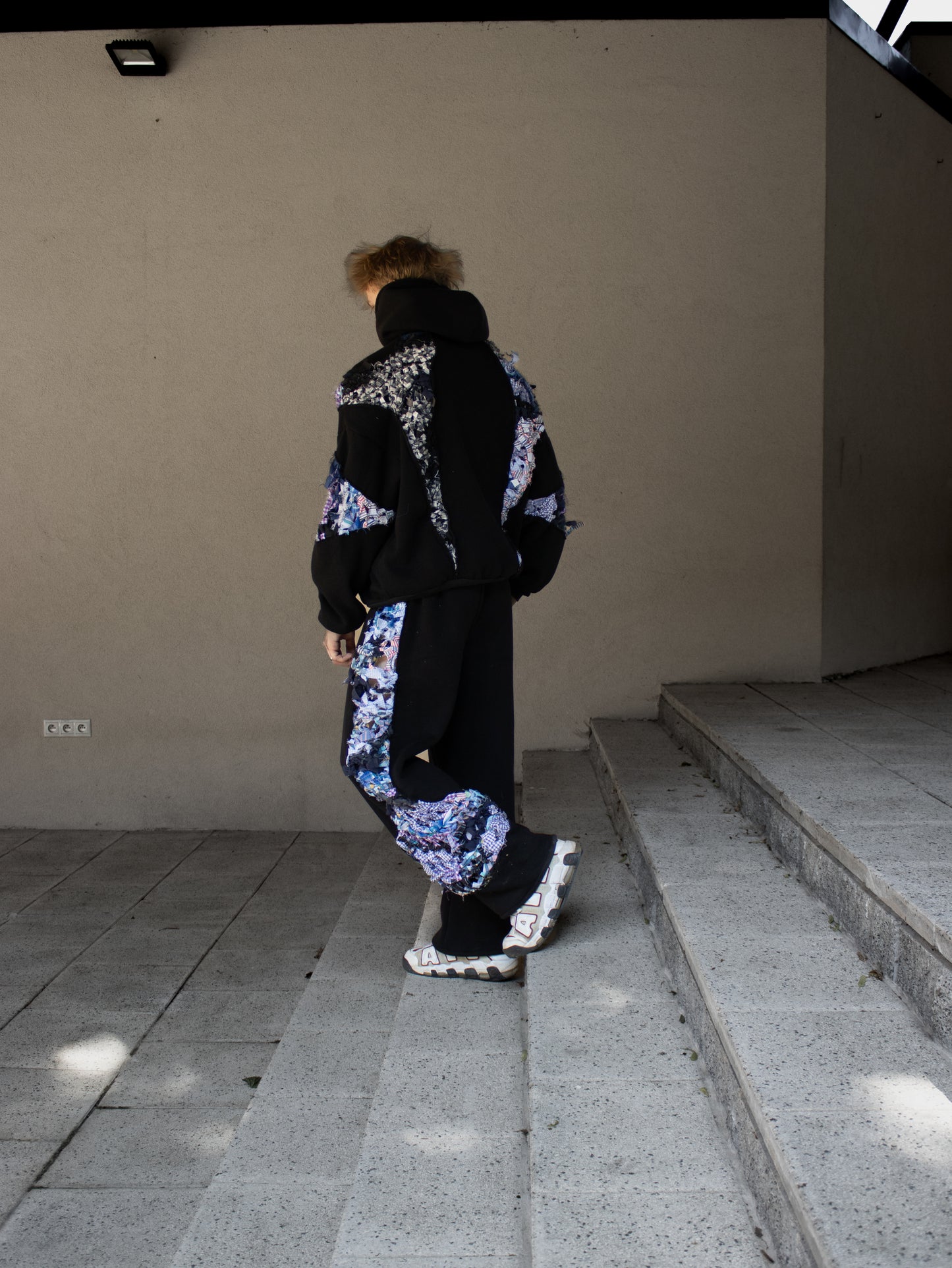 Recycled crocheted sweatpants