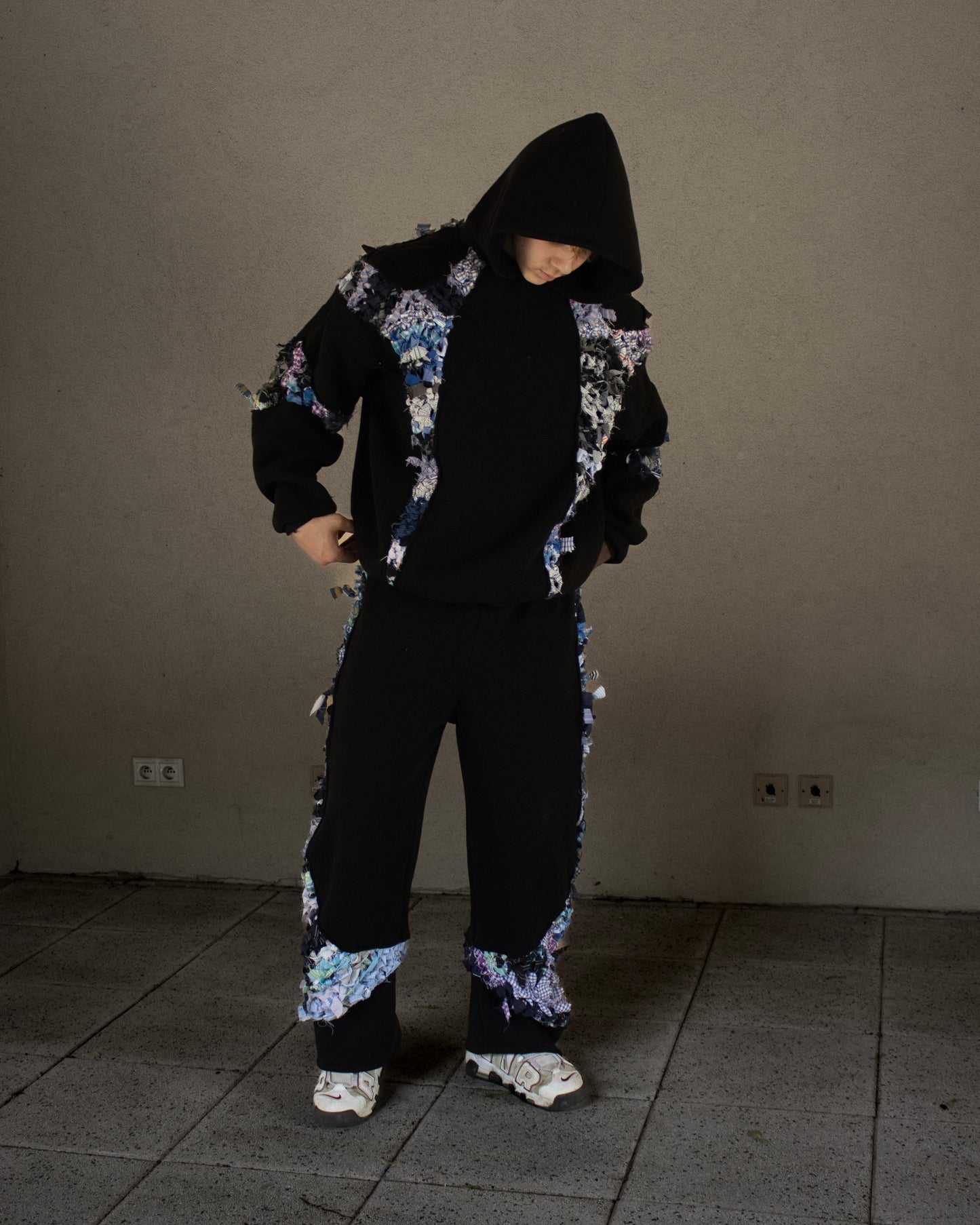 Recycled crocheted sweatpants