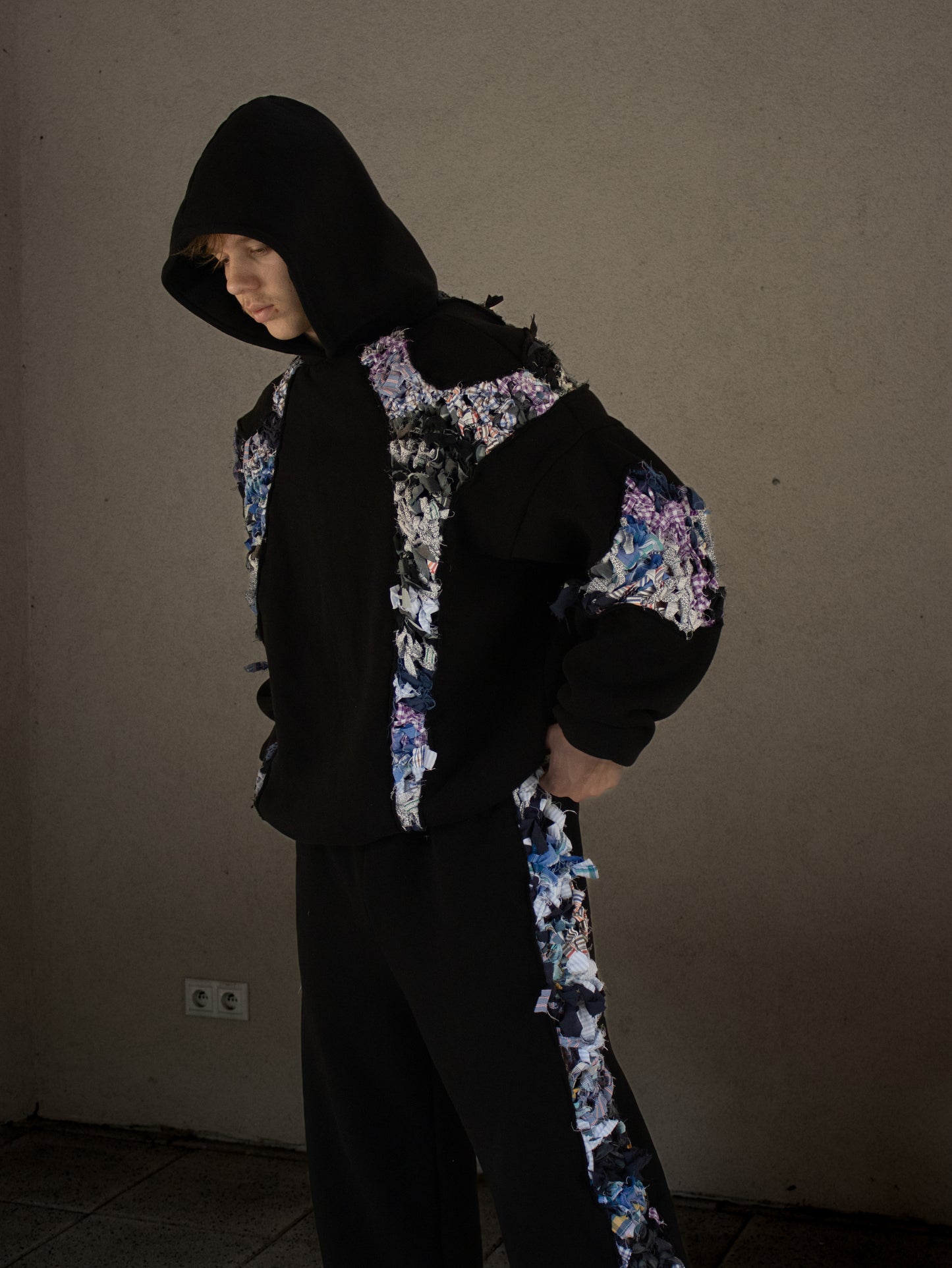 Recycled crocheted hoodie